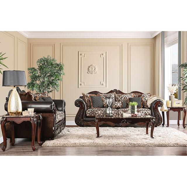 JAMAEL Brown/Espresso Love Seat - LATIN HOME FURNITURE - (POMONA,CA)