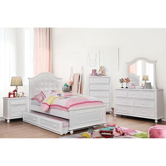 OLIVIA White Night Stand - LATIN HOME FURNITURE - (POMONA,CA)