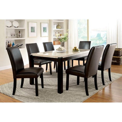 GLADSTONE I Dark Walnut/Ivory Dining Table - LATIN HOME FURNITURE - (POMONA,CA)