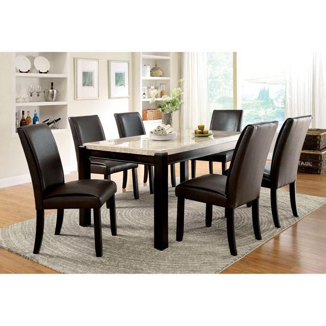 GLADSTONE I Dark Walnut/Ivory Dining Table - LATIN HOME FURNITURE - (POMONA,CA)