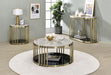 OFELIA Sofa Table, Antique Brass/Black - LATIN HOME FURNITURE - (POMONA,CA)