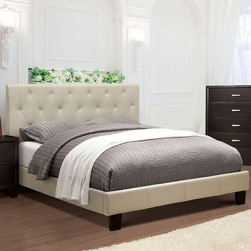 LEEROY Queen & Twin Bed Ivory & Gray - LATIN HOME FURNITURE - (POMONA,CA)
