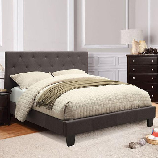 LEEROY Queen & Twin Bed Ivory & Gray - LATIN HOME FURNITURE - (POMONA,CA)