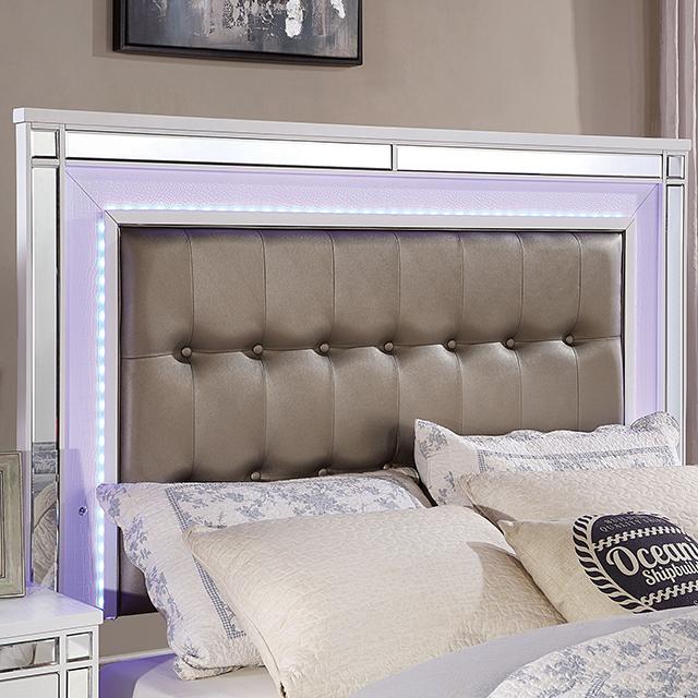 BRACHIUM E.King Bed, White - LATIN HOME FURNITURE - (POMONA,CA)