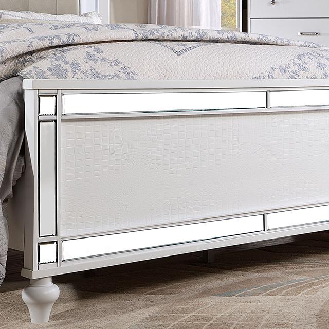 BRACHIUM E.King Bed, White - LATIN HOME FURNITURE - (POMONA,CA)