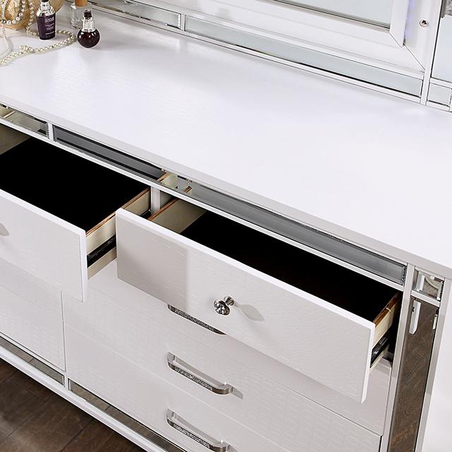 BRACHIUM E.King Bed, White - LATIN HOME FURNITURE - (POMONA,CA)
