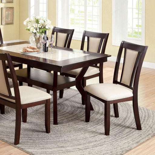 BRENT Dark Cherry/Ivory Dining Table - LATIN HOME FURNITURE - (POMONA,CA)