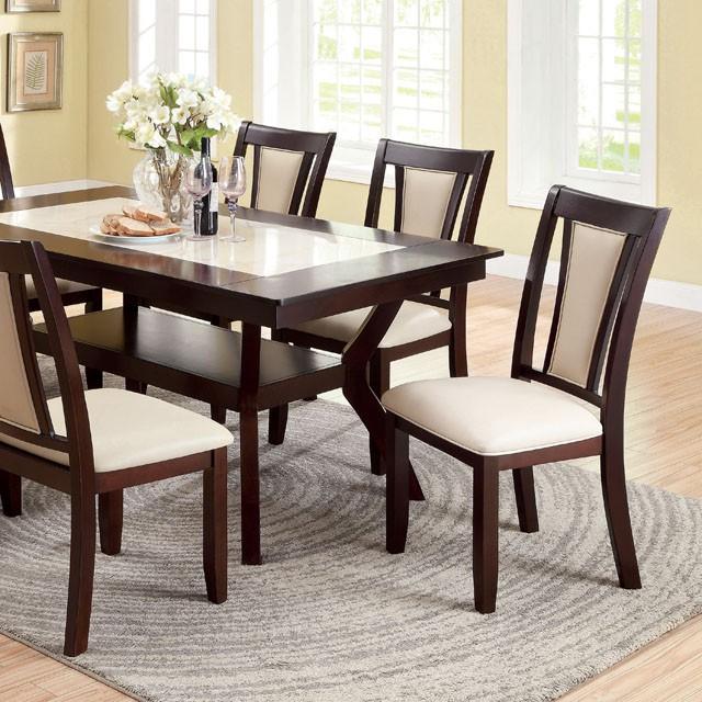 BRENT Dark Cherry/Ivory Dining Table - LATIN HOME FURNITURE - (POMONA,CA)