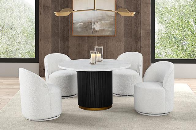 Varde 5 Pc Dining Table Set White - LATIN HOME FURNITURE - (POMONA,CA)