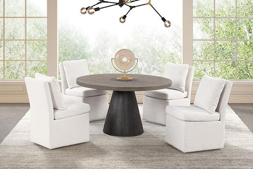 Broager 5 Pc Dining Table Set (Light Gray Caster Chairs) - LATIN HOME FURNITURE - (POMONA,CA)