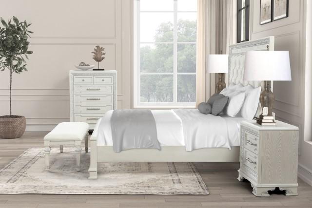 Stella Mia E.King & Queen Bed White & White
