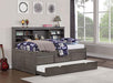 TIBALT Twin DayBed w/ Trundle, Dark Gray - LATIN HOME FURNITURE - (POMONA,CA)