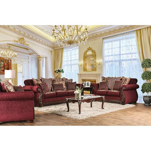 TABITHA Wine Love Seat, Wine - LATIN HOME FURNITURE - (POMONA,CA)