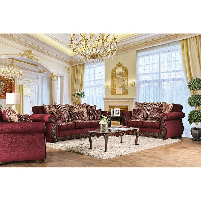 TABITHA Wine Love Seat, Wine - LATIN HOME FURNITURE - (POMONA,CA)