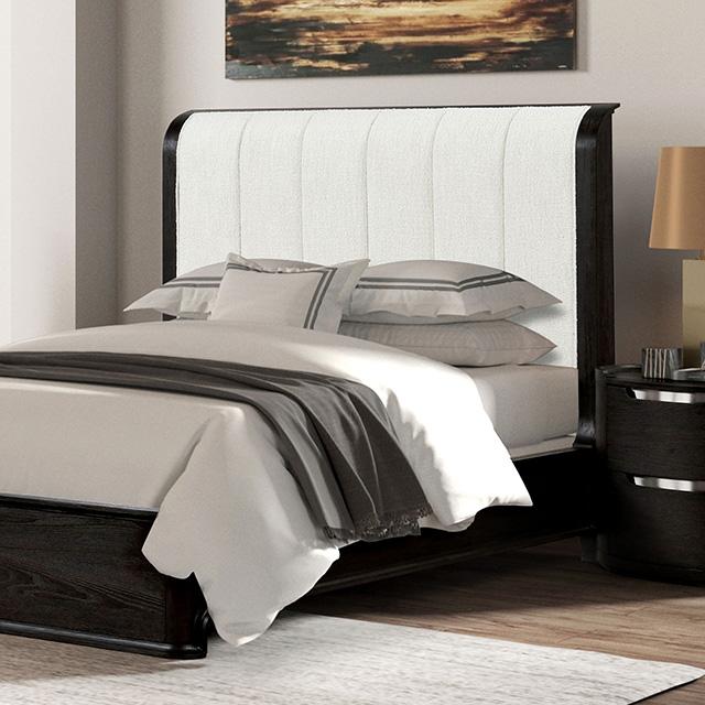 Osterley Queen & E.King Bed Grey & Black - LATIN HOME FURNITURE - (POMONA,CA)