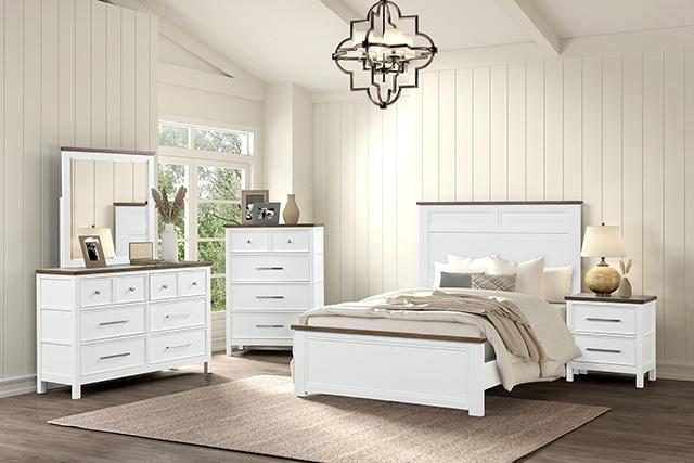Pinetop 4 & 5 Piece Twin Bedroom Set White & Blue - LATIN HOME FURNITURE - (POMONA,CA)