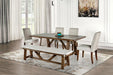 Losone Dining Table Set with Bench Rustic - LATIN HOME FURNITURE - (POMONA,CA)