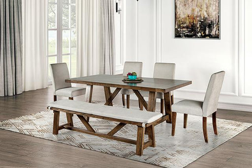 Losone Dining Table Set with Bench Rustic - LATIN HOME FURNITURE - (POMONA,CA)