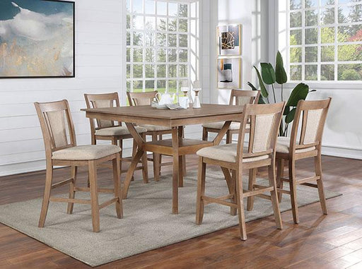 UPMINSTER Counter Ht. Chair (2/CTN), Natural Tone/Beige - LATIN HOME FURNITURE - (POMONA,CA)