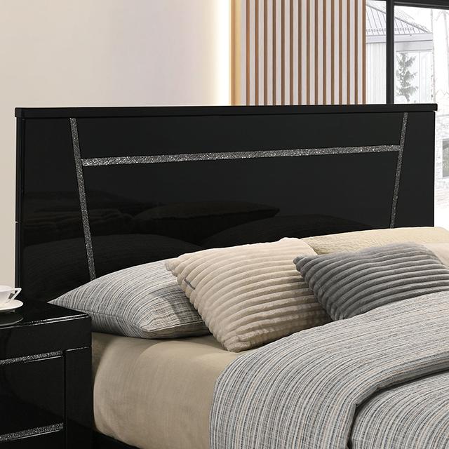 MAGDEBURG Cal.King Bed, Black & White - LATIN HOME FURNITURE - (POMONA,CA)