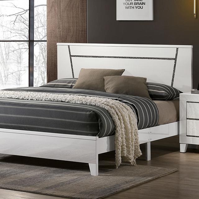 MAGDEBURG Cal.King Bed, Black & White - LATIN HOME FURNITURE - (POMONA,CA)