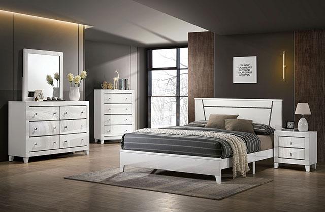 MAGDEBURG Cal.King Bed, Black & White - LATIN HOME FURNITURE - (POMONA,CA)