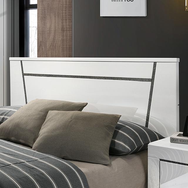 MAGDEBURG Cal.King Bed, Black & White - LATIN HOME FURNITURE - (POMONA,CA)