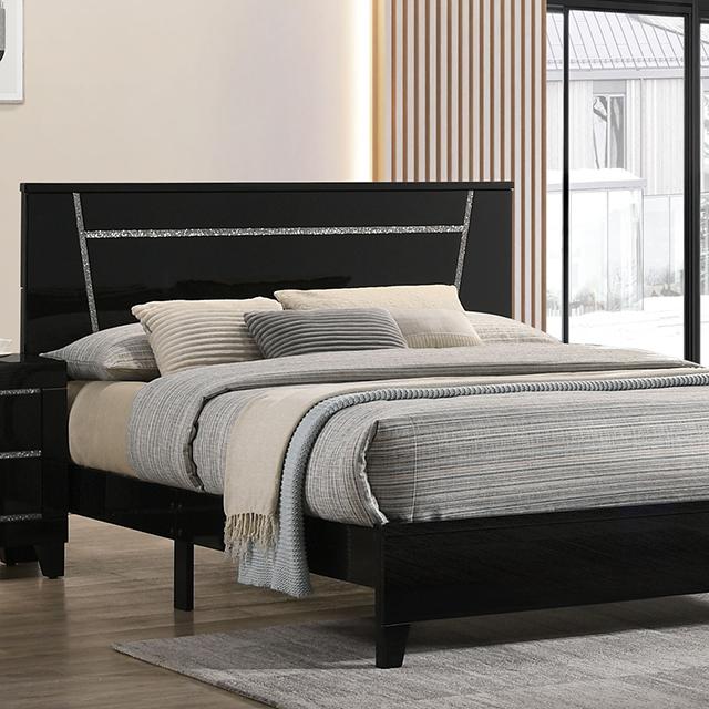 MAGDEBURG Cal.King Bed, Black & White - LATIN HOME FURNITURE - (POMONA,CA)