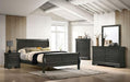 Louis Philippe E.King Bed Black, Cherry, & Gray - LATIN HOME FURNITURE - (POMONA,CA)