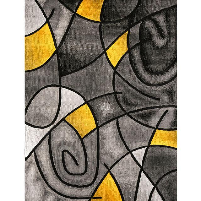 Sivas Charcoal Yellow 8' X 10' Area Rug - LATIN HOME FURNITURE - (POMONA,CA)