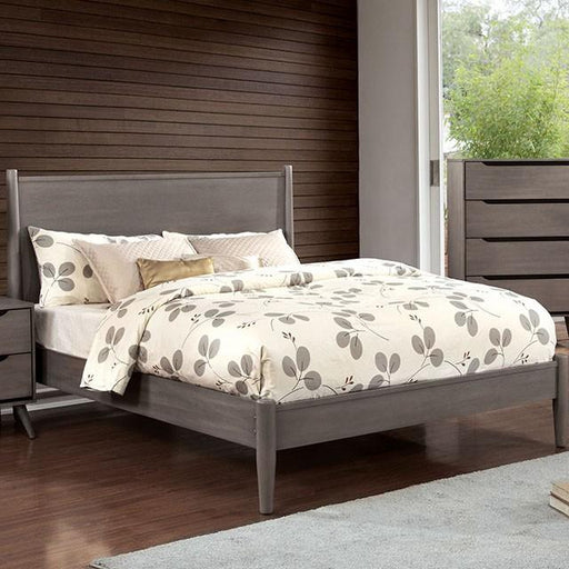 LENNART I Gray & Oak Full Twin Bed - LATIN HOME FURNITURE - (POMONA,CA)
