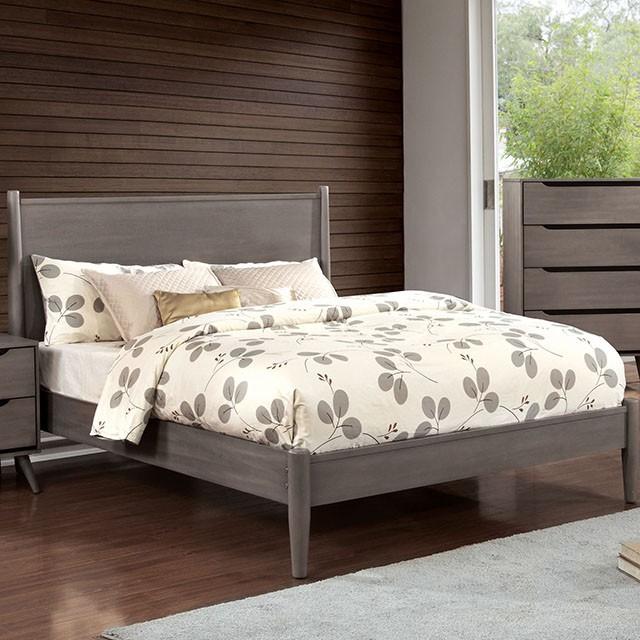 LENNART I Gray & Oak Full Twin Bed - LATIN HOME FURNITURE - (POMONA,CA)