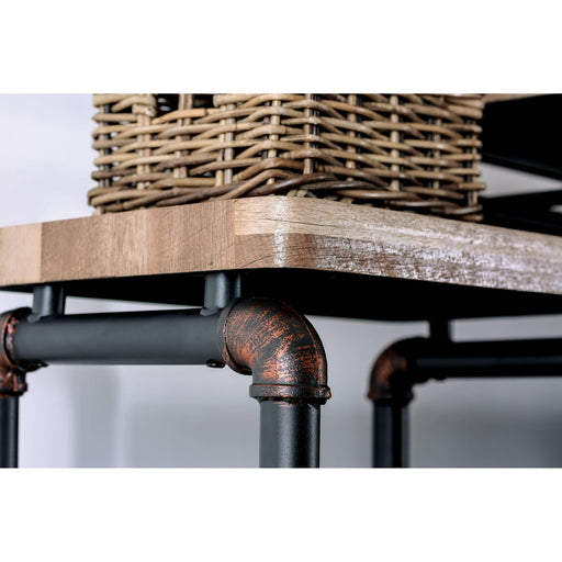 Kebbyll Antique Black/Natural Tone Pier Cabinet - LATIN HOME FURNITURE - (POMONA,CA)