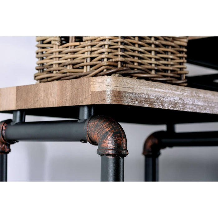 Kebbyll Antique Black/Natural Tone Pier Cabinet - LATIN HOME FURNITURE - (POMONA,CA)