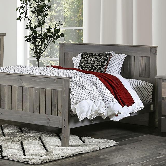 Rockwall Full, Queen, & Twin Bed White, Gray, & White - LATIN HOME FURNITURE - (POMONA,CA)