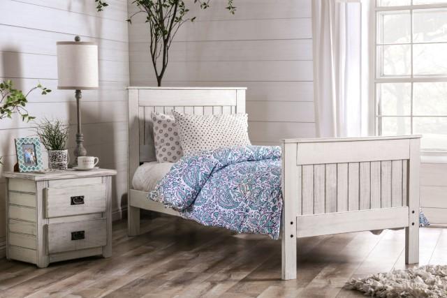 Rockwall Full, Queen, & Twin Bed White, Gray, & White - LATIN HOME FURNITURE - (POMONA,CA)