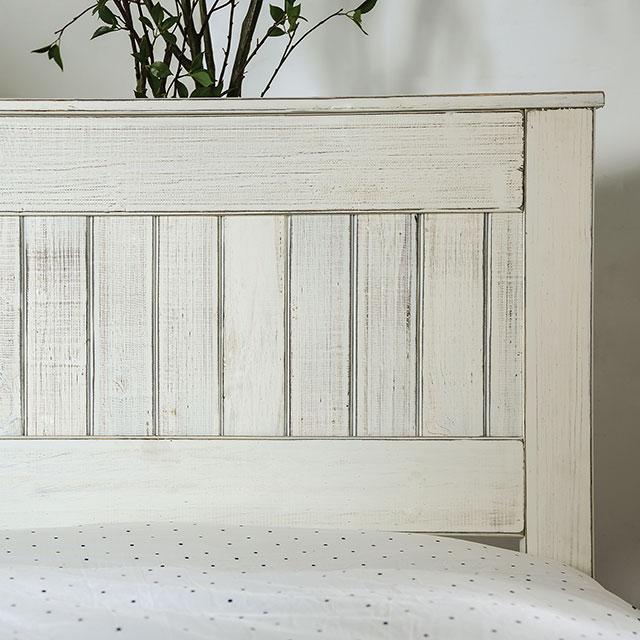 Rockwall Full, Queen, & Twin Bed White, Gray, & White - LATIN HOME FURNITURE - (POMONA,CA)