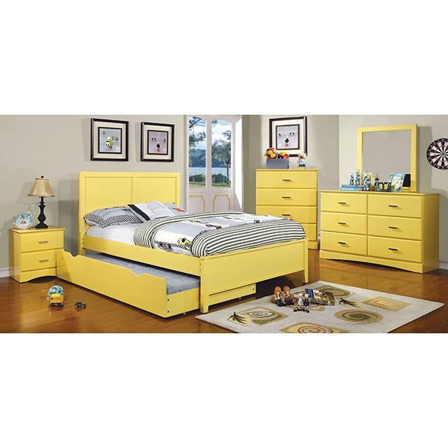 PRIAM Full & Twin Bed, White/Gray, Pink, Chrome, & Yellow - LATIN HOME FURNITURE - (POMONA,CA)