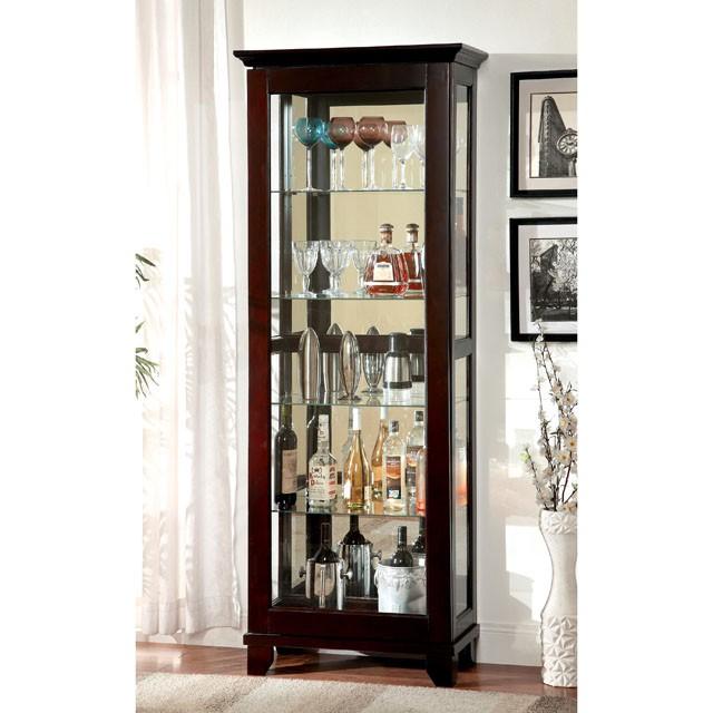 LUDDEN Dark Walnut Curio - LATIN HOME FURNITURE - (POMONA,CA)