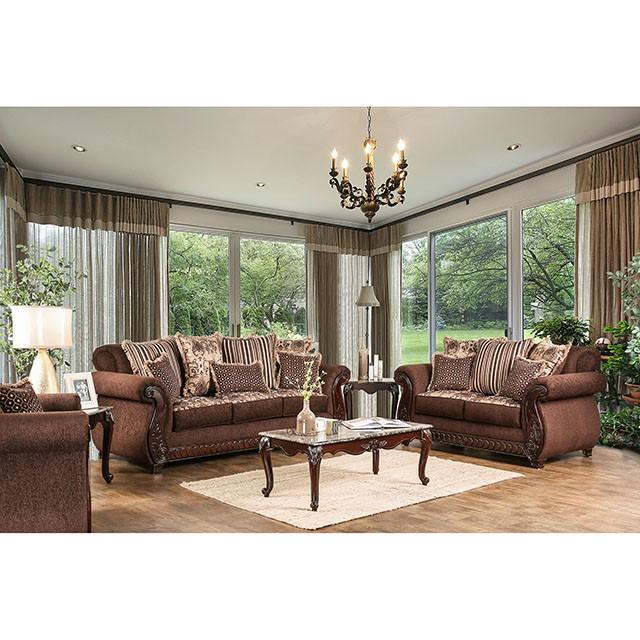 TABITHA Brown Love Seat, Brown - LATIN HOME FURNITURE - (POMONA,CA)