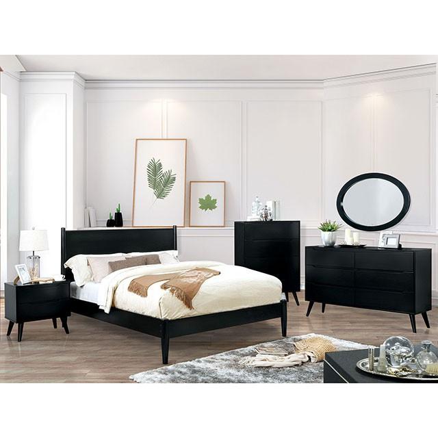 LENNART II Black Night Stand - LATIN HOME FURNITURE - (POMONA,CA)
