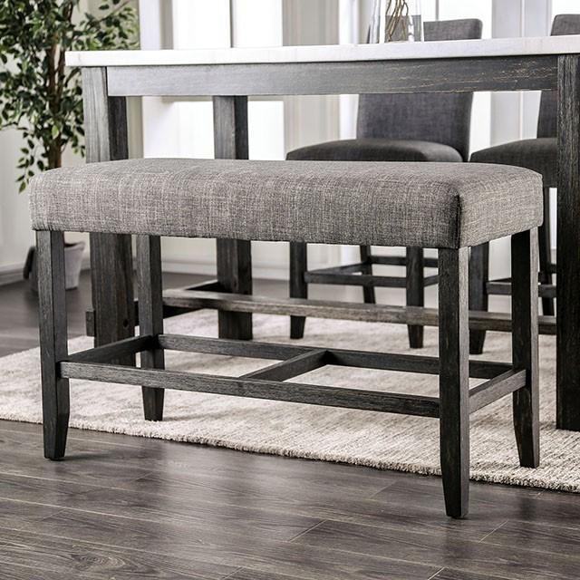 Brule Counter Height Bench Gray - LATIN HOME FURNITURE - (POMONA,CA)