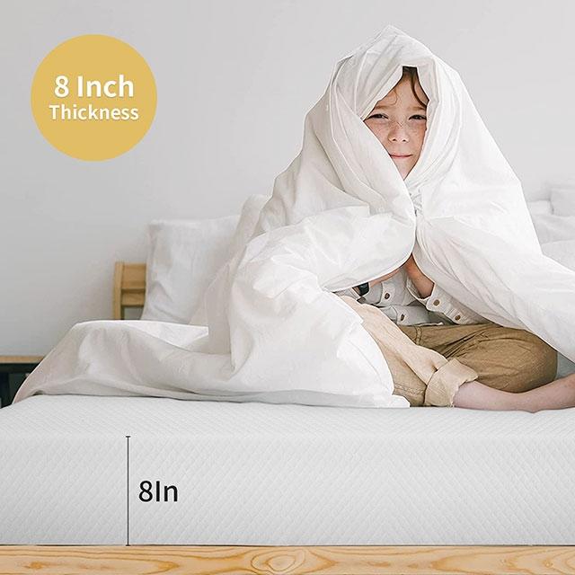 Artemisia 8" Memory Foam Mattress White - LATIN HOME FURNITURE - (POMONA,CA)