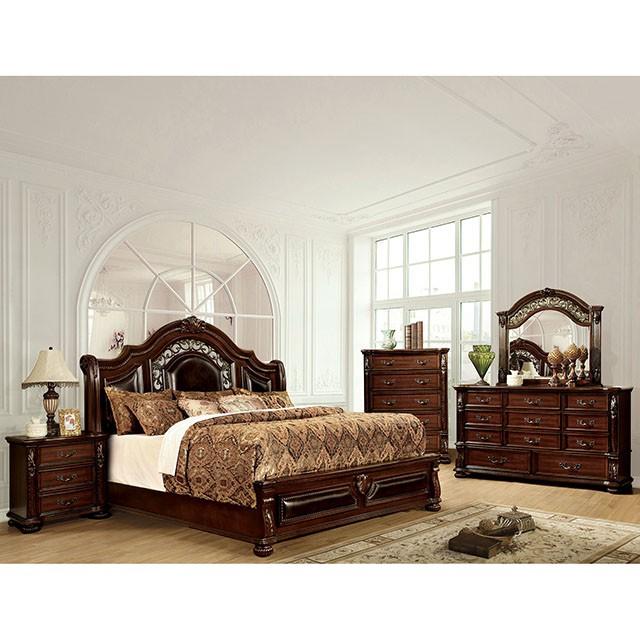 Flandreau Brown Cherry/Espresso Cal.King, E.King & Queen Bed - LATIN HOME FURNITURE - (POMONA,CA)