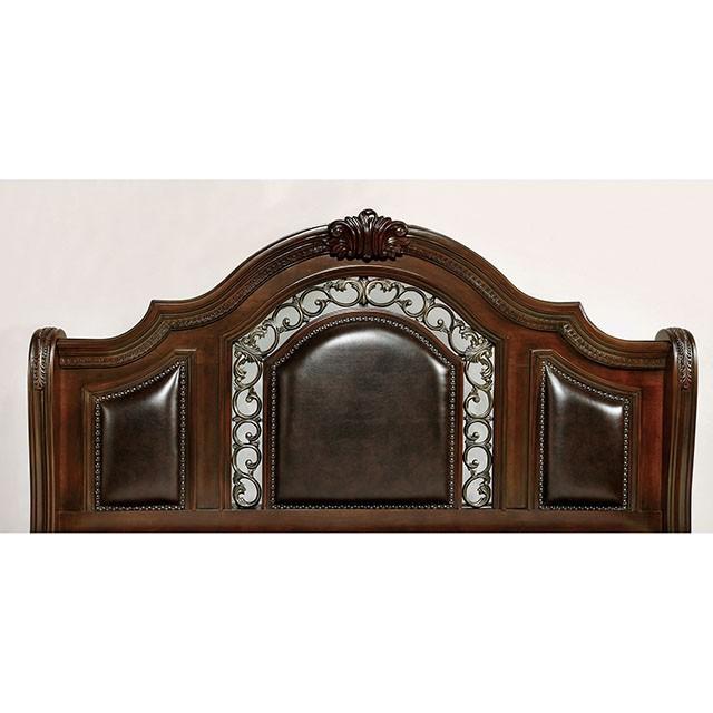 Flandreau Brown Cherry/Espresso Cal.King, E.King & Queen Bed - LATIN HOME FURNITURE - (POMONA,CA)