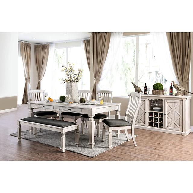 Georgia Antique White/Gray Server - LATIN HOME FURNITURE - (POMONA,CA)