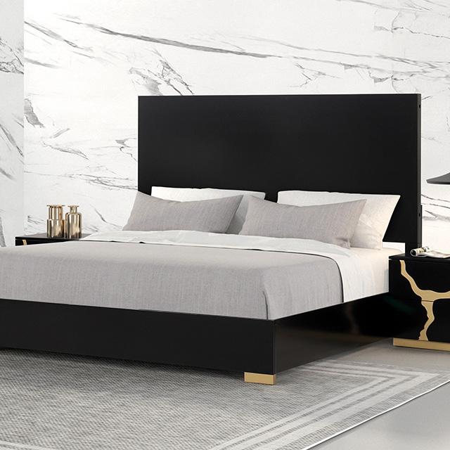 Goldsberg E.King & Queen Bed Grey & Pink - LATIN HOME FURNITURE - (POMONA,CA)