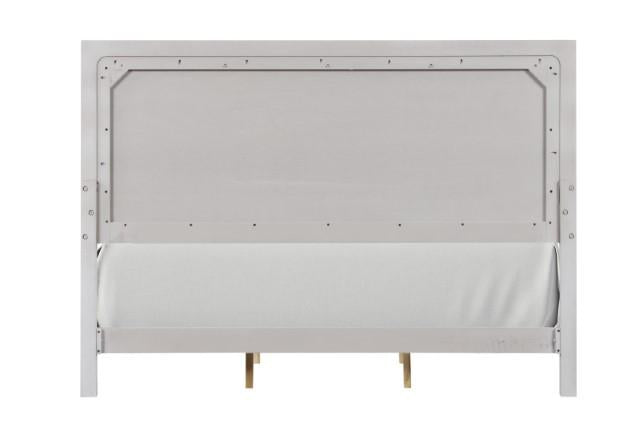 Crowthorne E.King & Queen Bed Grey & White - LATIN HOME FURNITURE - (POMONA,CA)