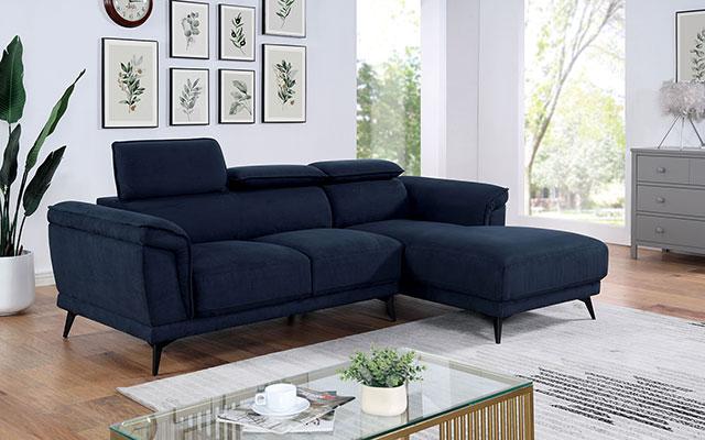 NAPANEE Sectional, Navy - LATIN HOME FURNITURE - (POMONA,CA)