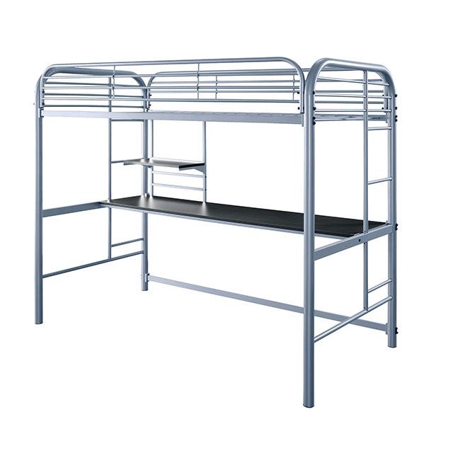 Opal Iii Black & Silver Twin Loft Bed - LATIN HOME FURNITURE - (POMONA,CA)